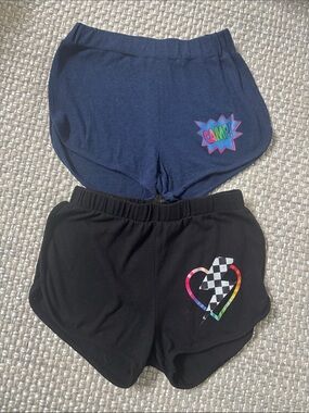 Rock Candy girls Navy and Black Graphic Lounge Shorts